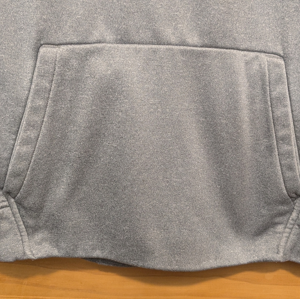 Under Amour UA Men's Med Hoodie Gray Cold Gear Fleece Big Logo Pullover Sweater - Picture 8 of 12